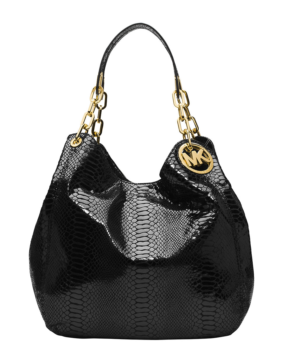 Lyst Michael Kors Fulton Embossed Patent Leather Large Gallery