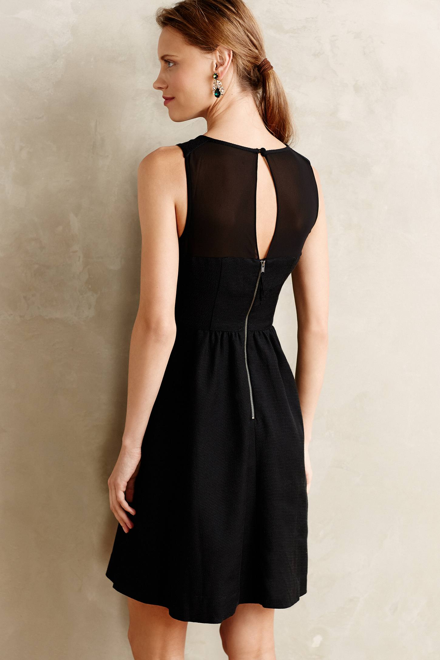 Lyst - Maeve Lattice Neck Dress in Black