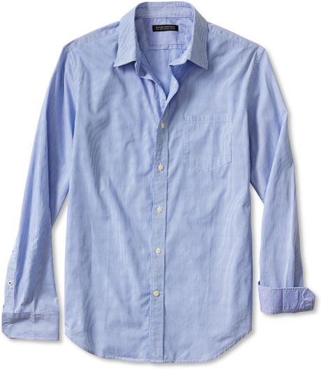 Banana Republic Tailored Slim-Fit Soft-Wash Micro-Stripe Shirt in Blue ...