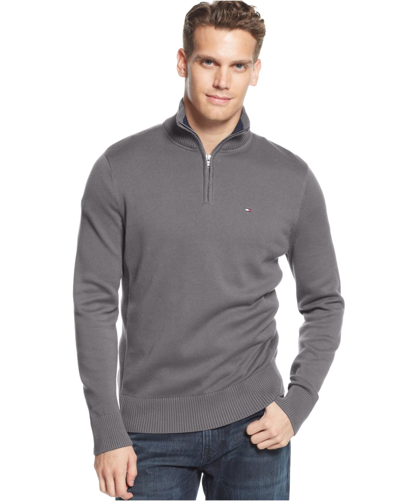 Lyst - Tommy Hilfiger Mclaughlan Half-Zip Sweater in Gray for Men