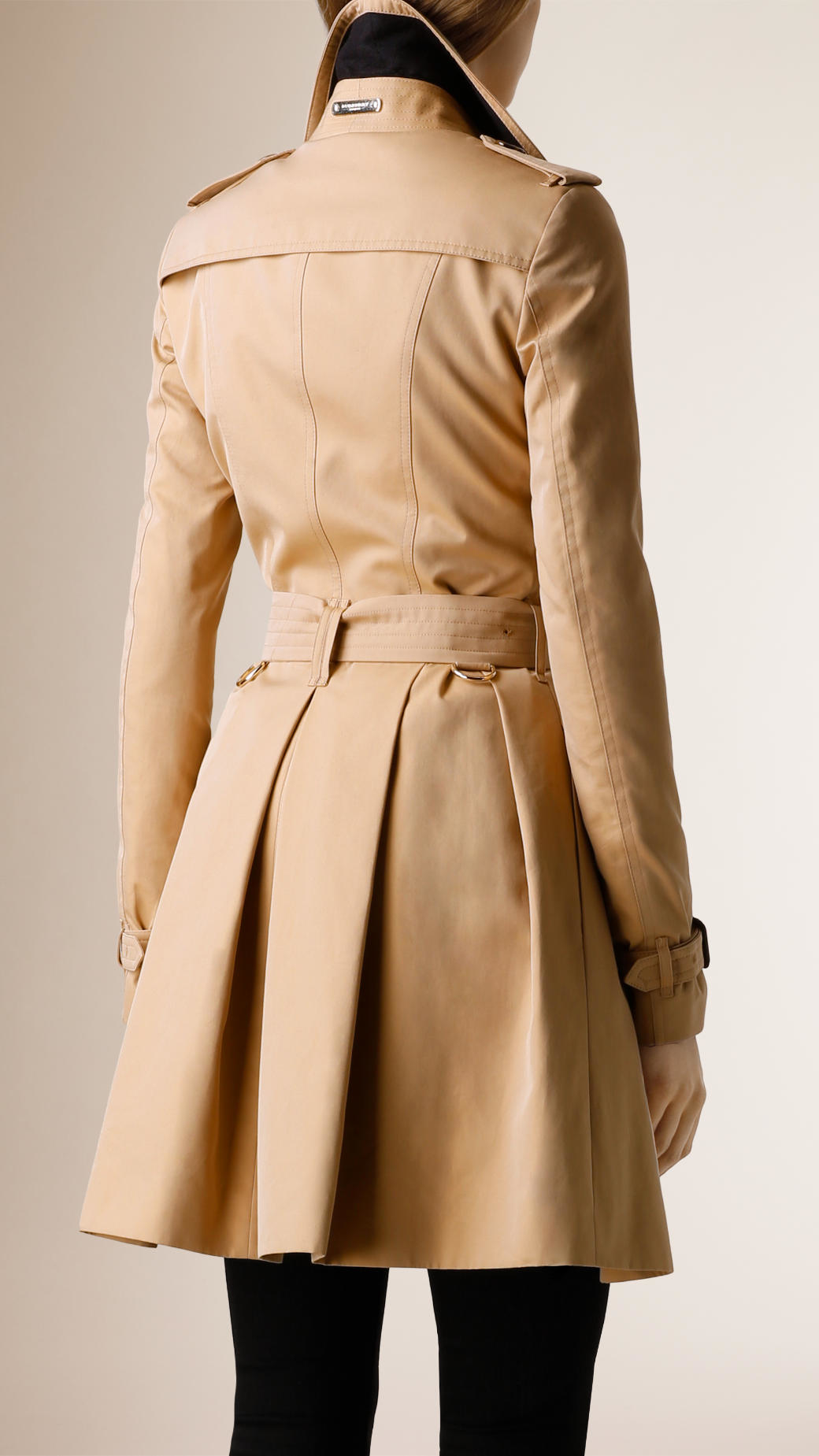 Burberry Skirted Cotton Gabardine Trench Coat in Natural | Lyst
