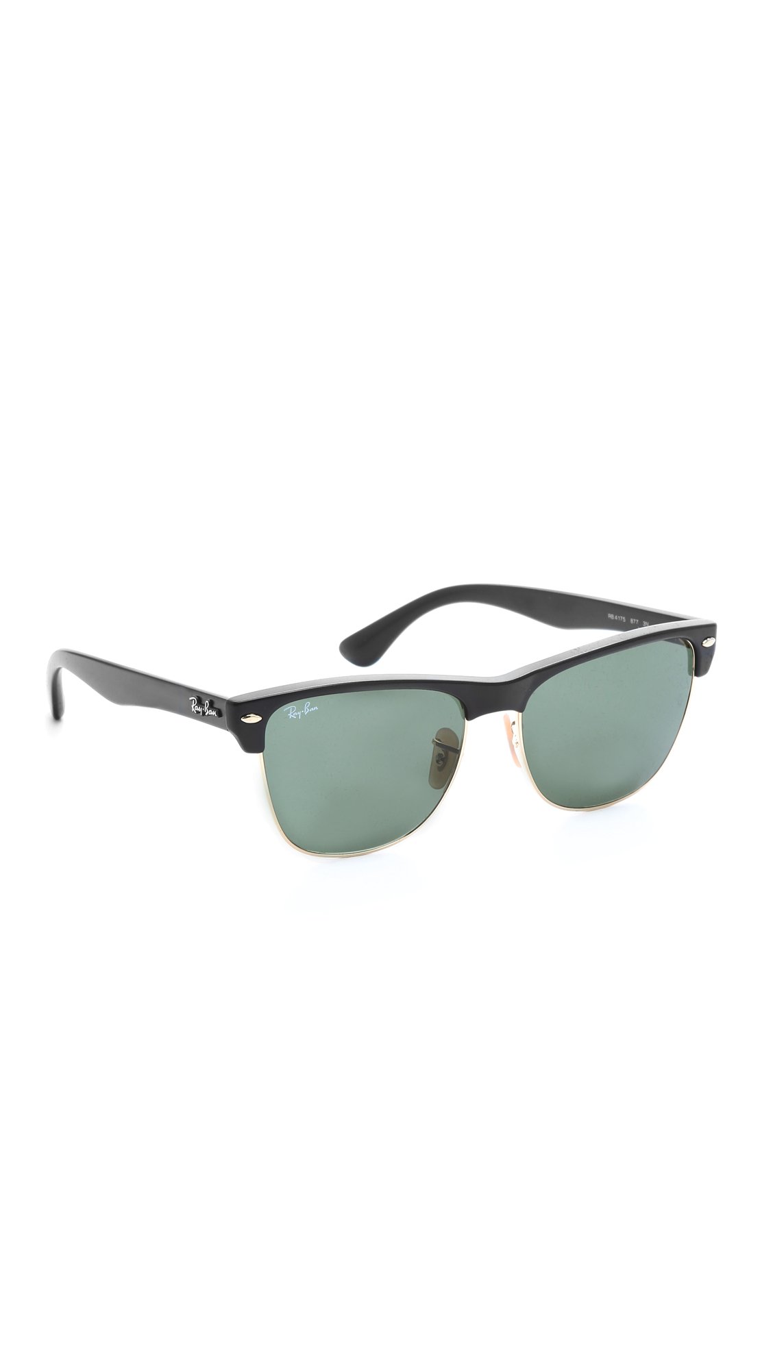 Ray-ban Oversized Clubmaster Sunglasses in Black (Black/Crystal Green ...