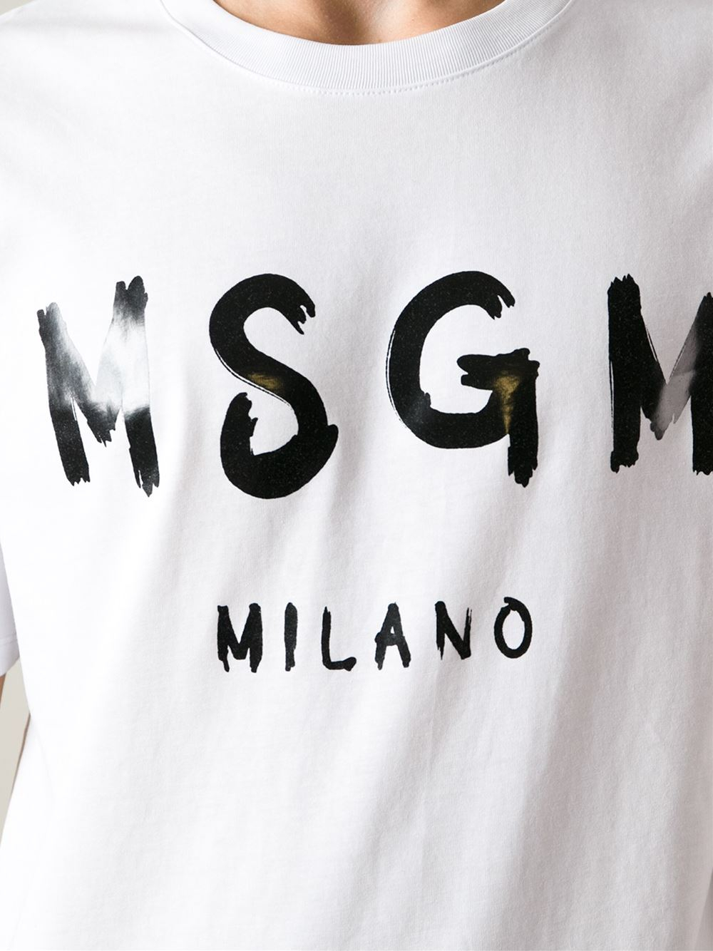 Lyst - Msgm Milano Logo Printed T-Shirt in White for Men