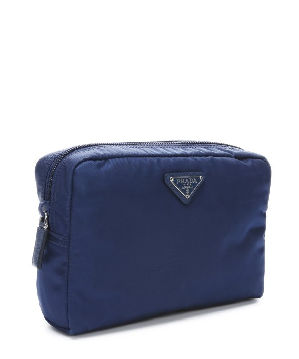 Prada Royal Blue Nylon Zip Top Cosmetic Pouch in Blue | Lyst  