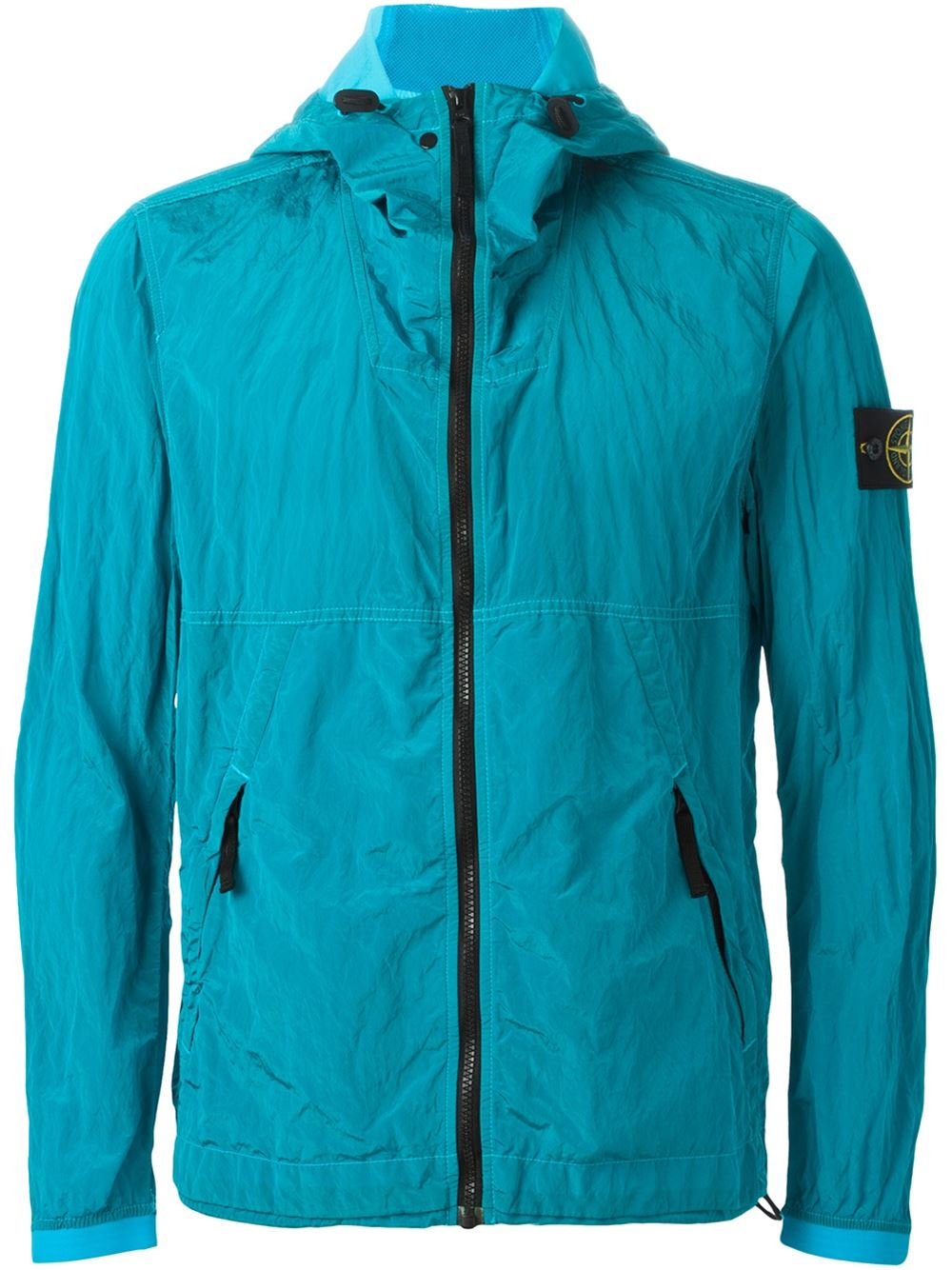 Stone island Hooded Windbreaker Jacket in Blue for Men Lyst