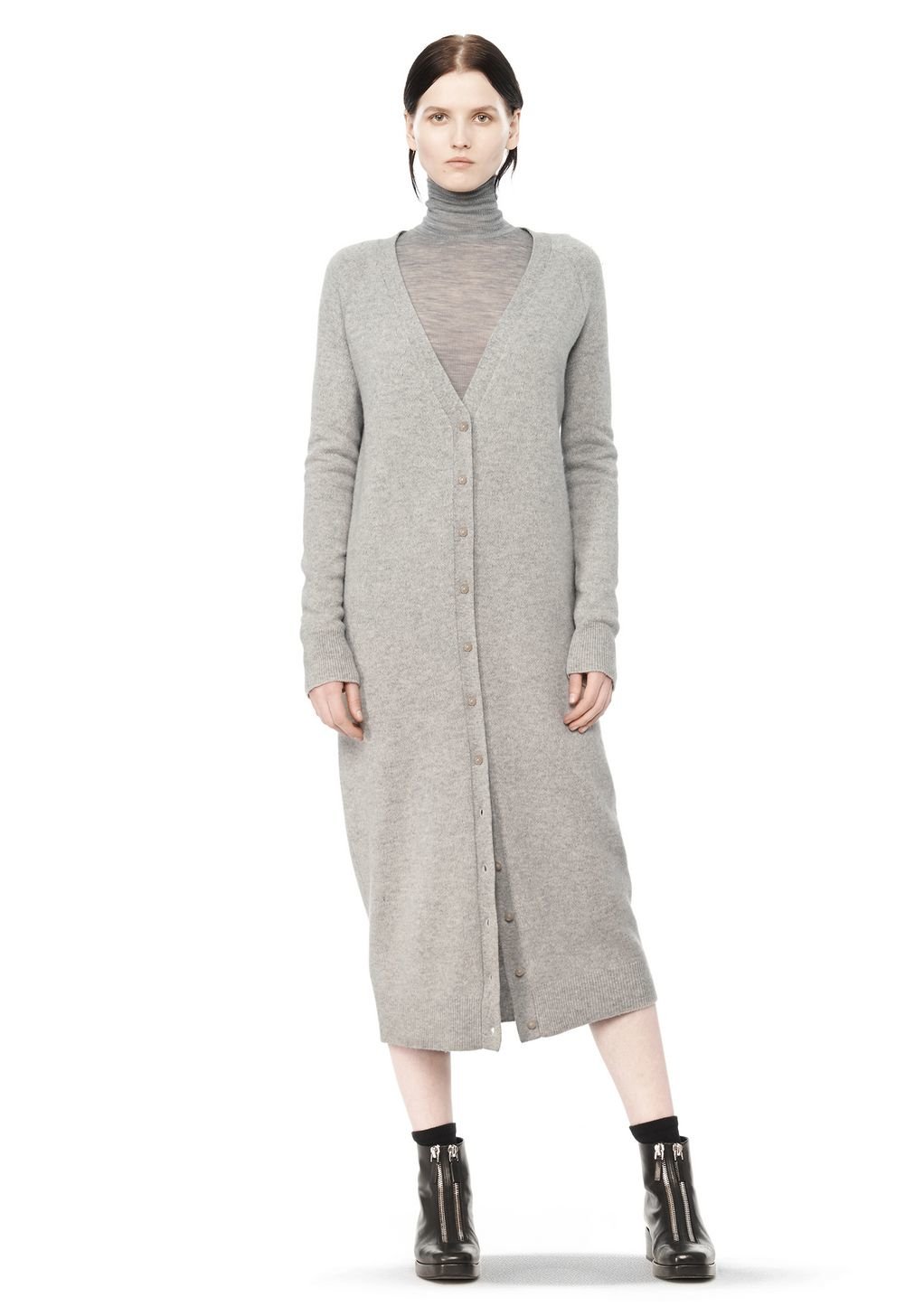 Alexander wang Cashwool Maxi Cardigan Dress  in Gray Lyst