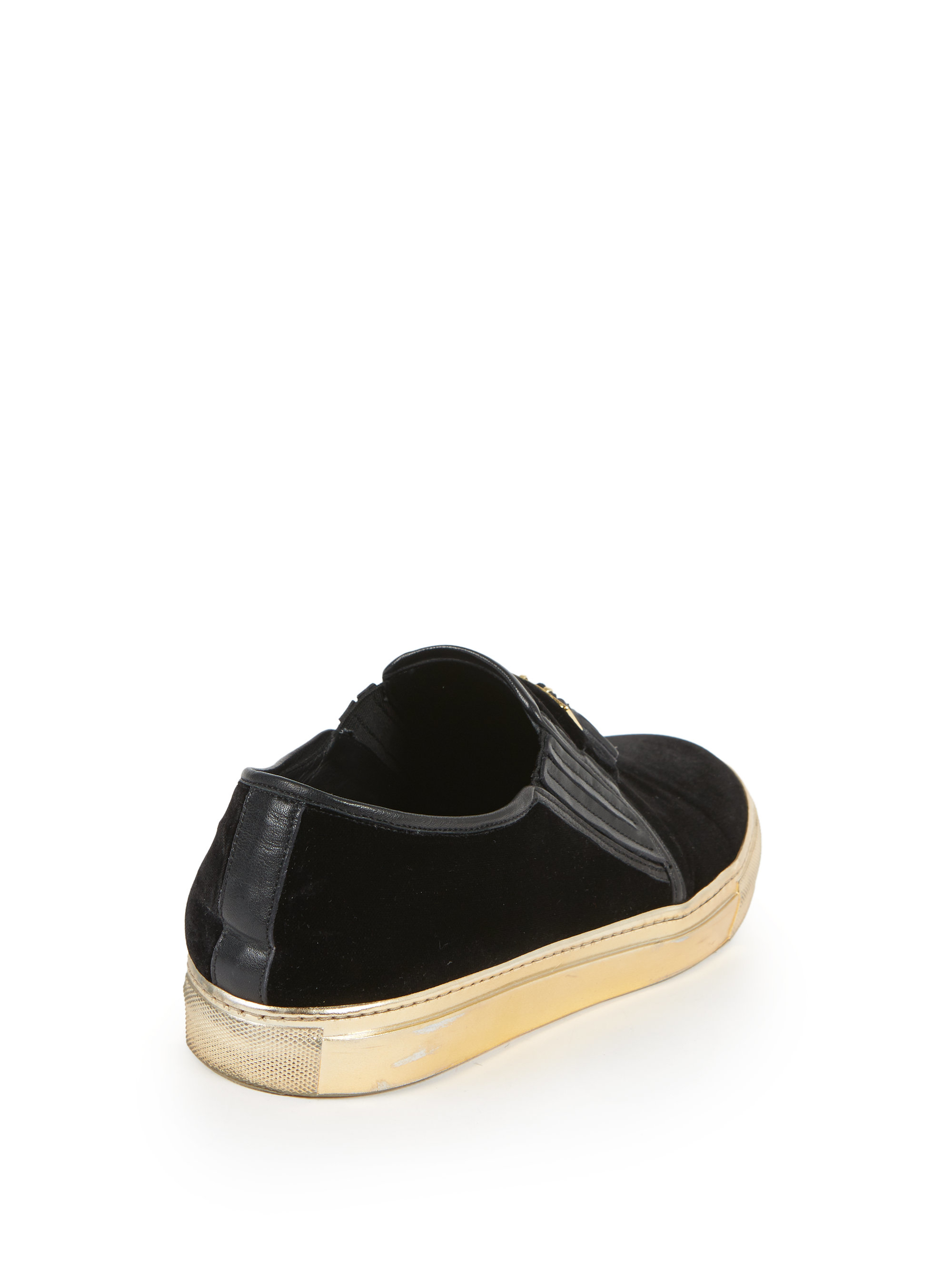 black velvet slip on sneakers