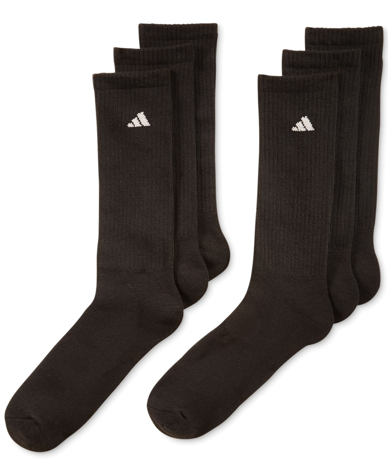 Adidas Originals Mens Athletic Performance Crew Socks 6 Pack In Black For Men Lyst 8668