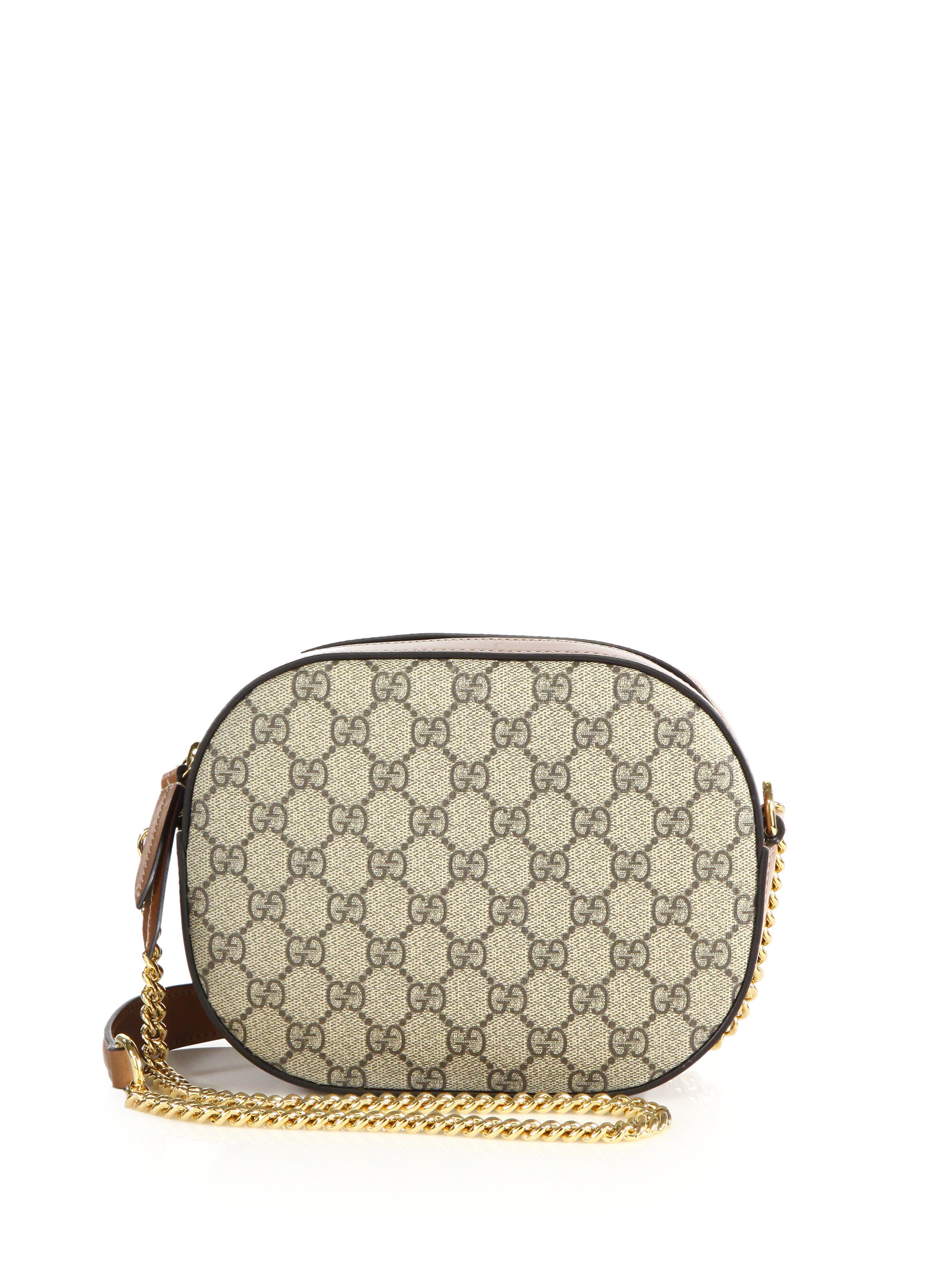 Lyst - Gucci GG Supreme Canvas Mini Chain Bag in Brown