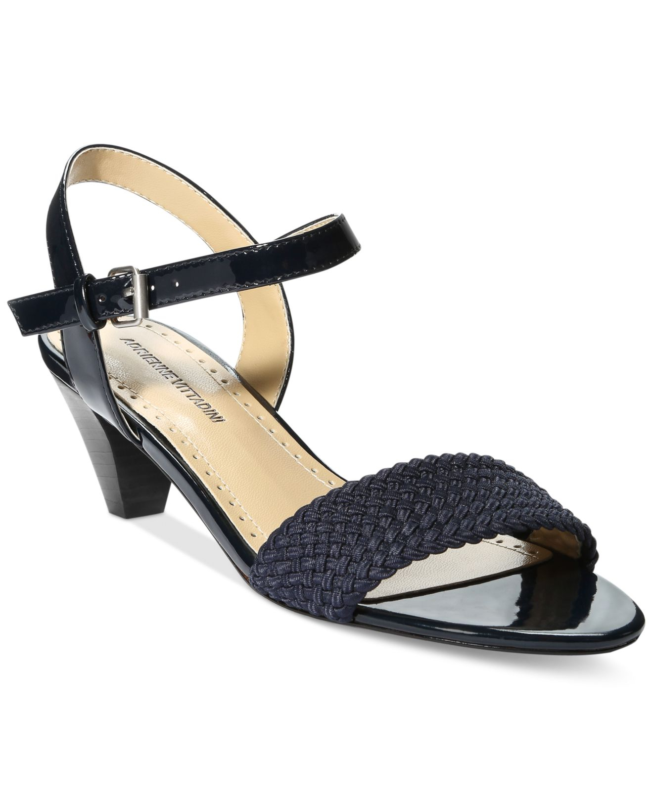 low heel sandals blue