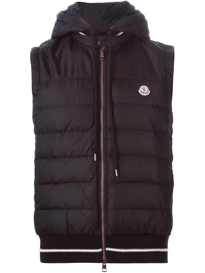 Lyst - Moncler Hooded Quilted Gilet in Black for Men