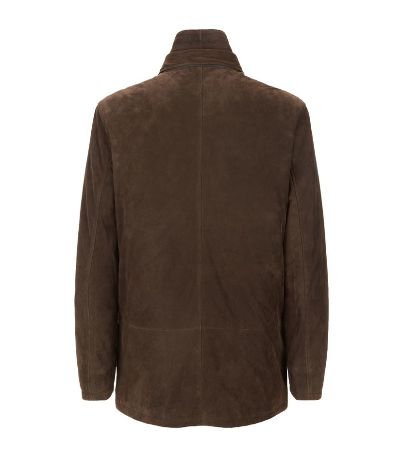 Peter Millar Shearling Trim Leather Jacket In Brown For Men Lyst Gallery