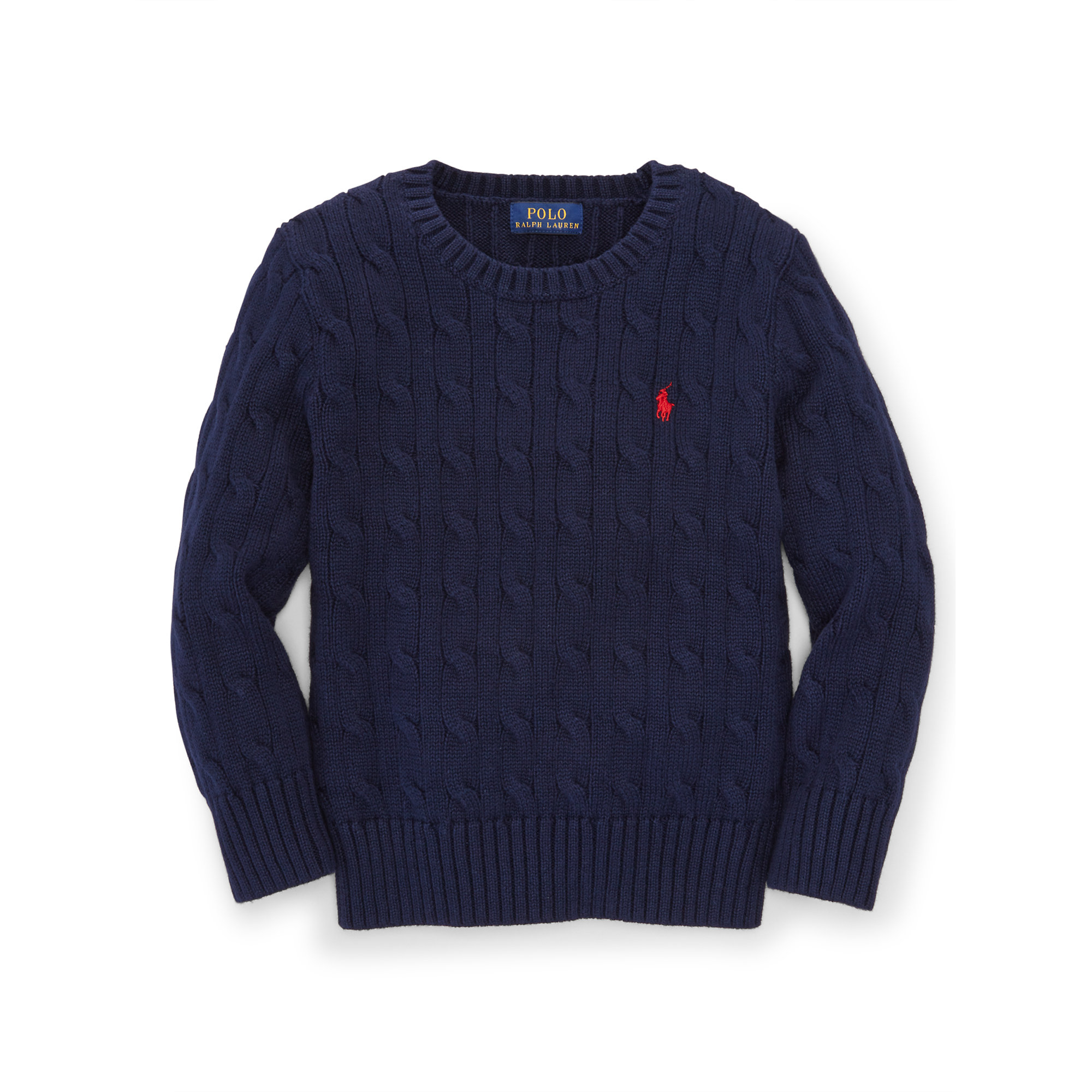 Ralph lauren Cable-knit Cotton Sweater in Blue for Men | Lyst