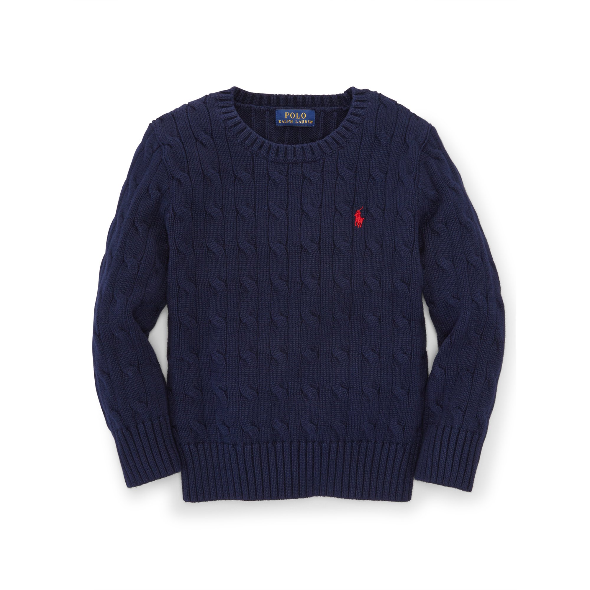 Lyst - Ralph Lauren Cable-knit Cotton Sweater in Blue for Men