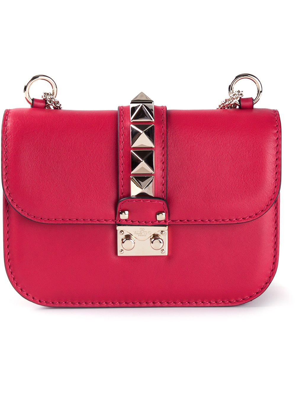 Lyst - Valentino Glam Lock Shoulder Bag in Pink