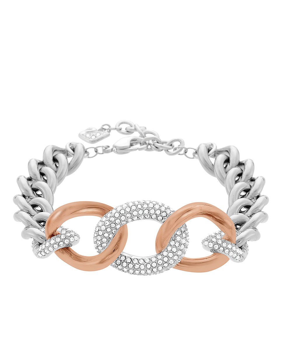 Lyst Swarovski Bound Rose Gold Tone And Silver Curb Chain Gallery
