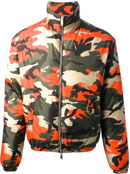 Dsquared² Camouflage Funnel Neck Jacket in Red for Men (multicolour) | Lyst