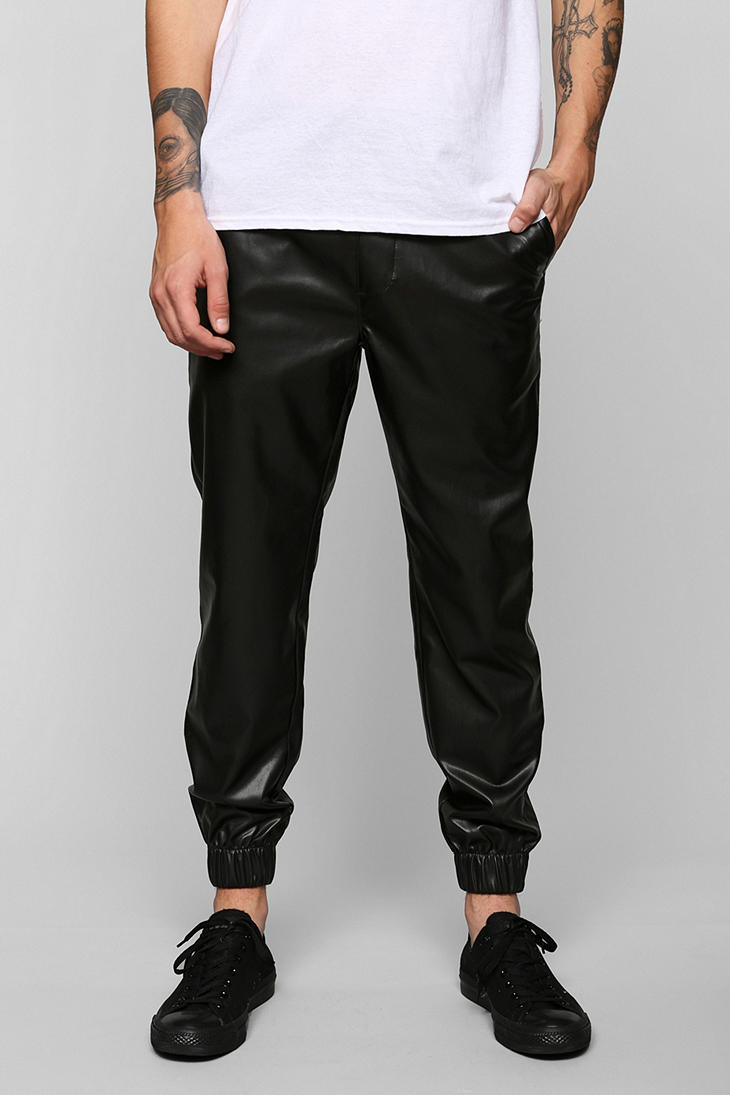 Lyst - Feathers Lightweight Faux-Leather Jogger Pant in Black for Men