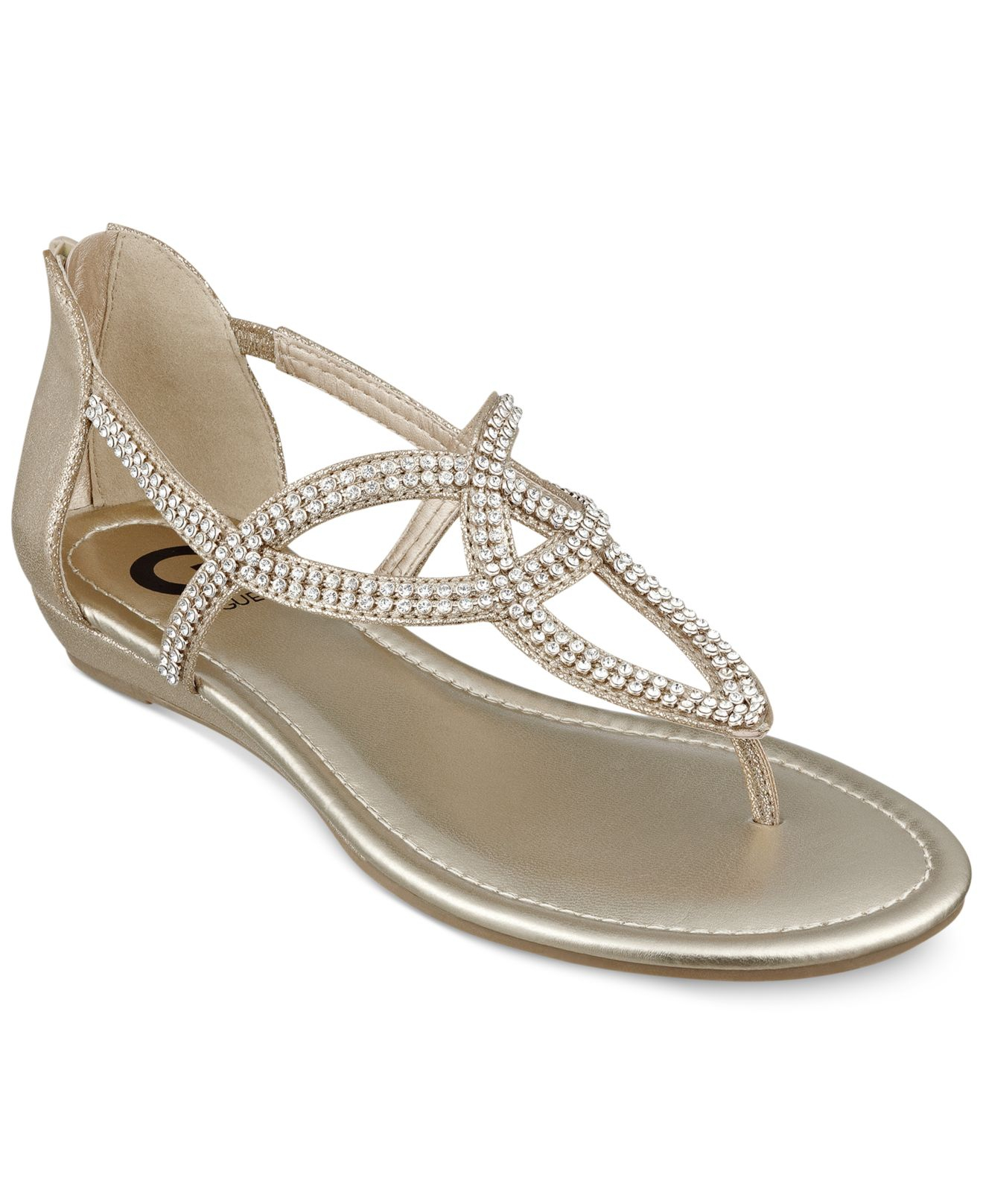 metallic flat sandals