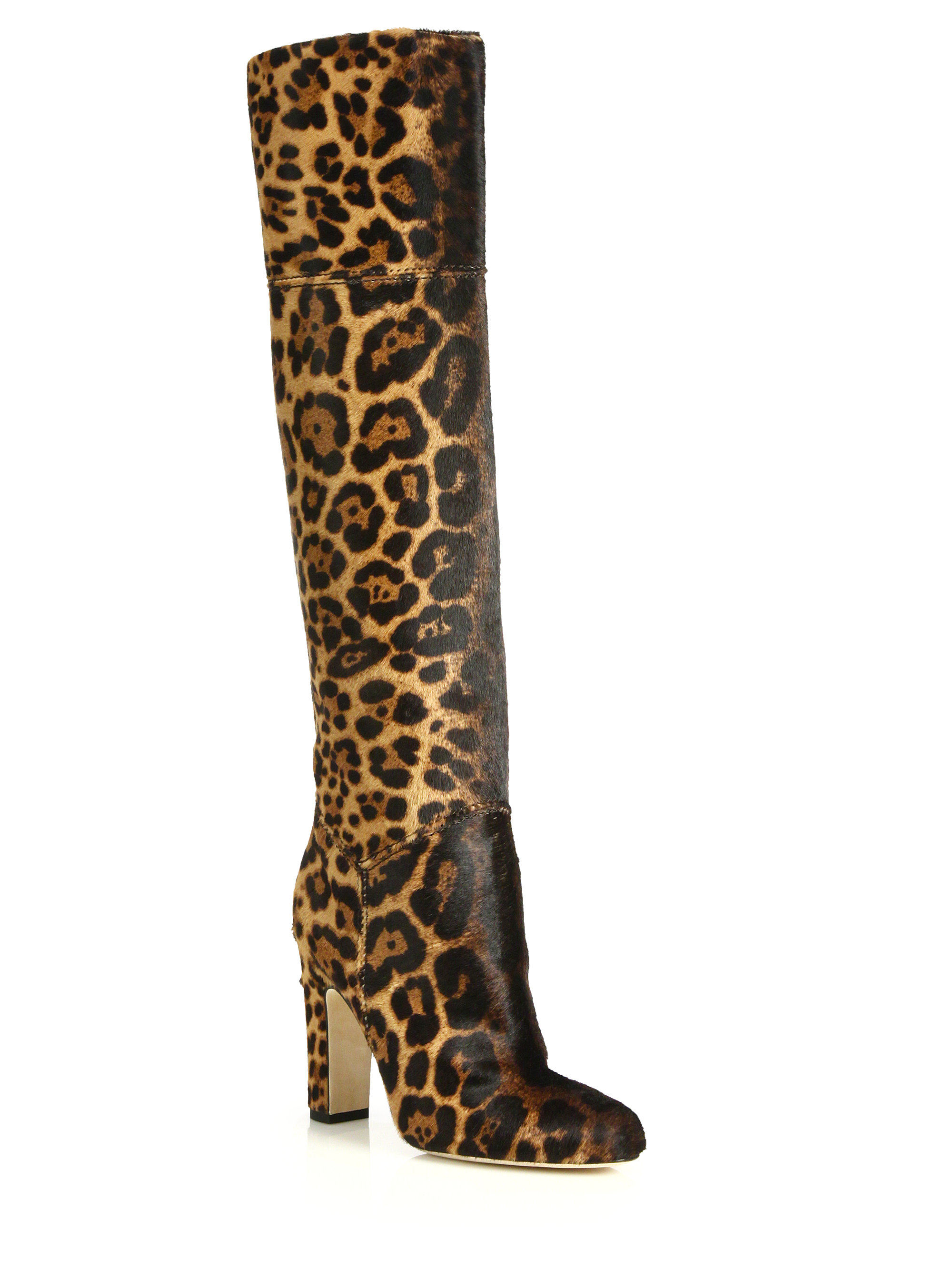 Brian atwood Renee Leopard-print Calf Hair Boots in Brown ...
