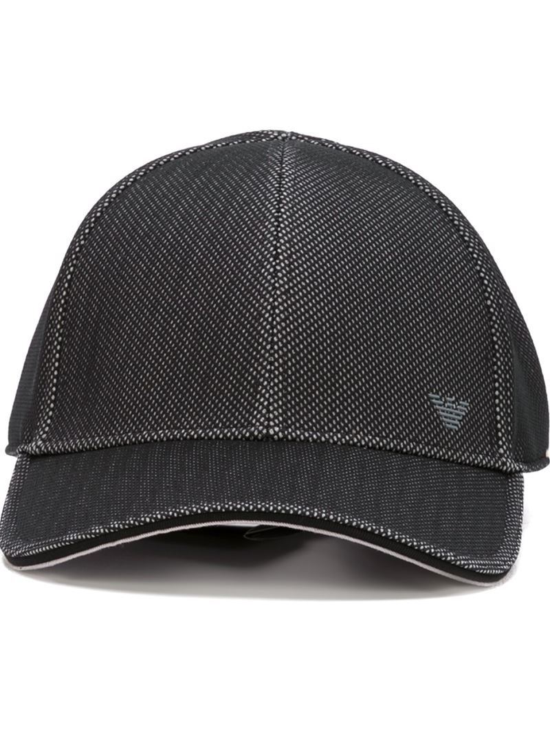 Emporio Armani Logo Mesh Baseball Cap in Black for Men - Lyst
