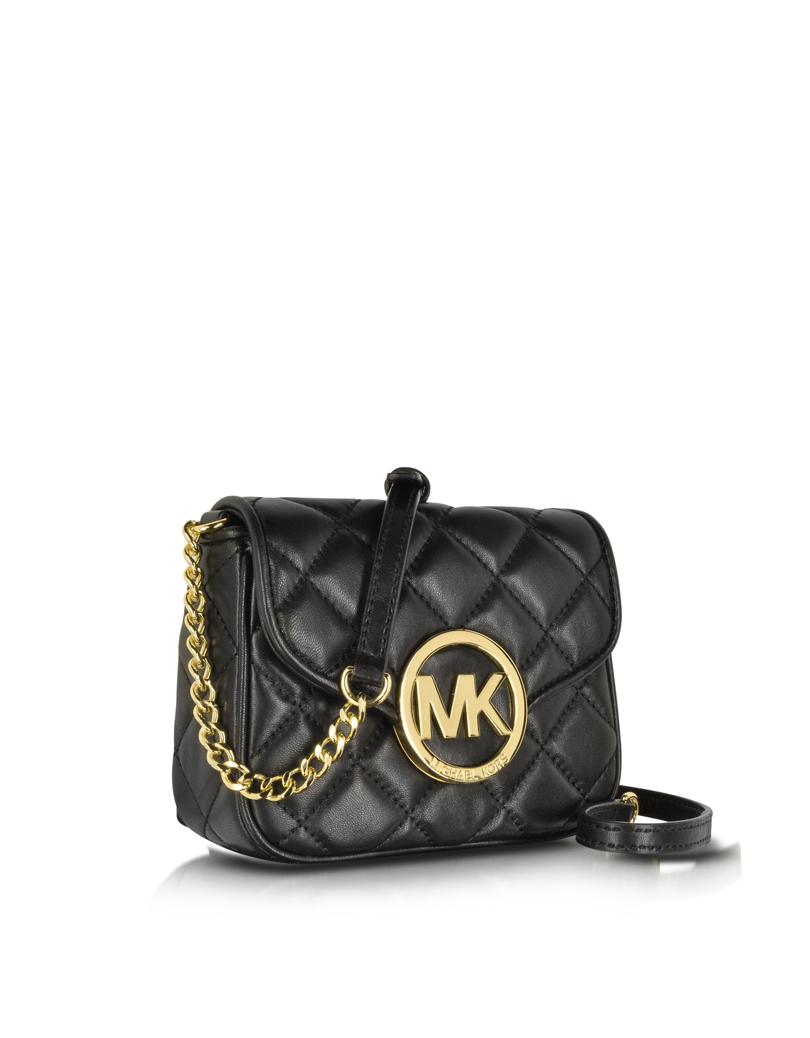 Michael kors Small Fulton Quilted Crossbody Bag in Black | Lyst