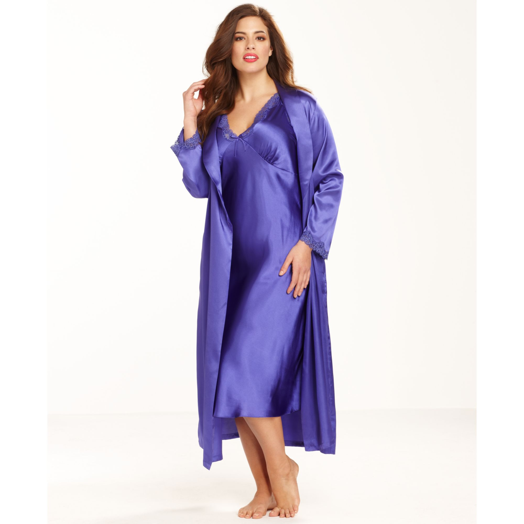 Lyst - Jones new york Plus Size Essentials Bliss Robe in Purple