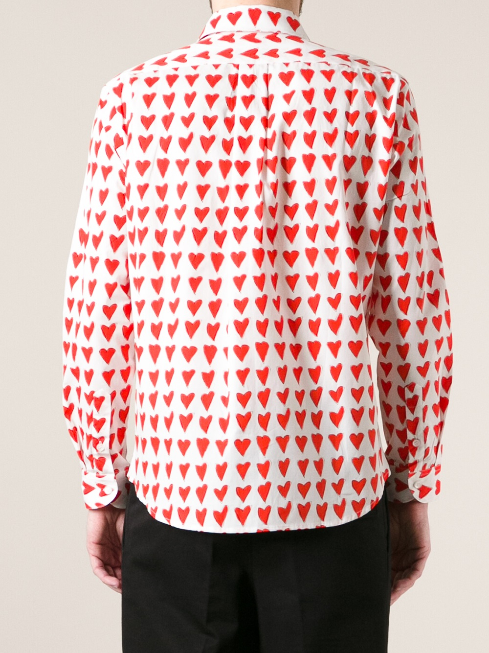 Lyst Peter Jensen Heart Print Shirt in Red for Men