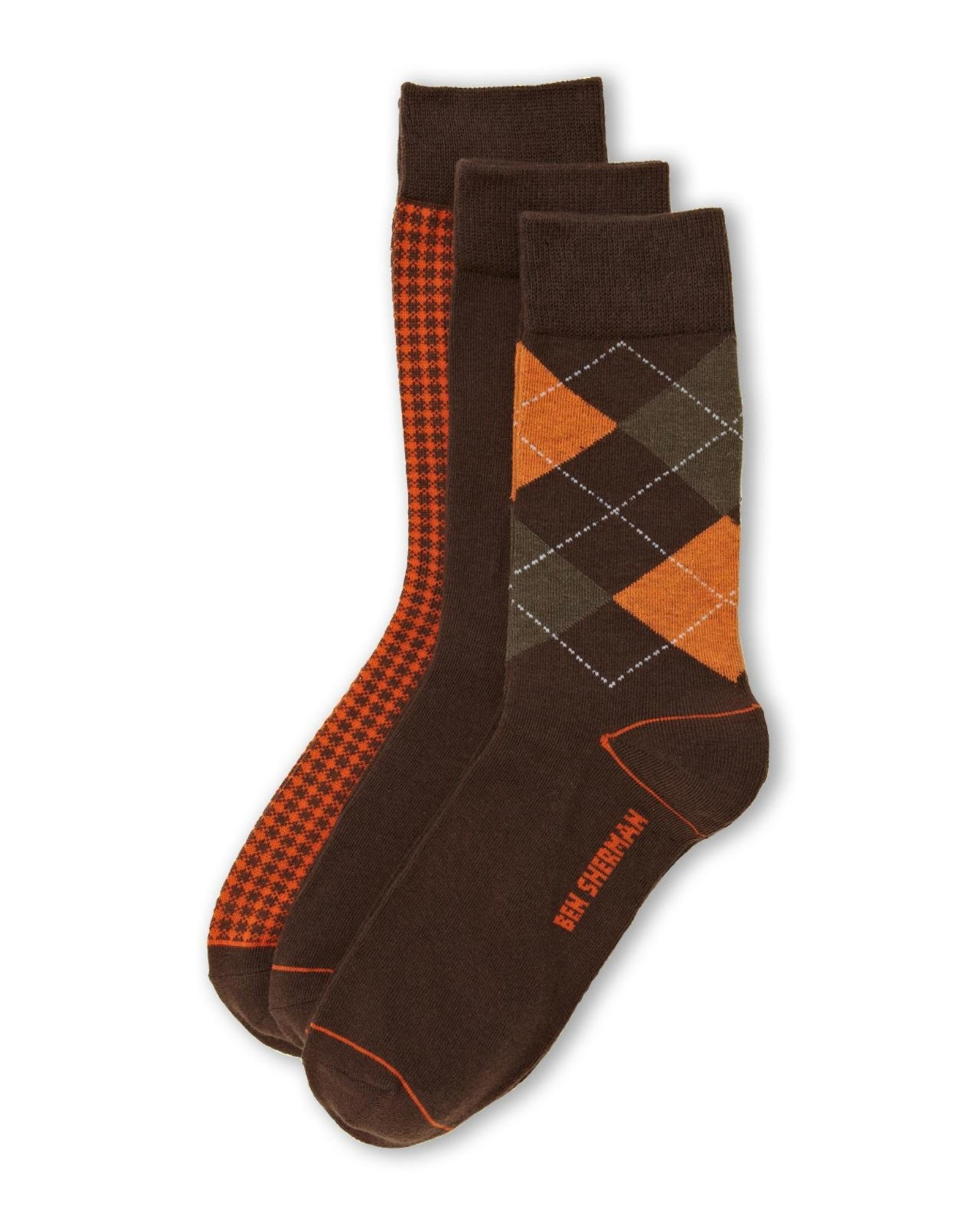 Ben sherman 3Pack Assorted Pattern Socks in Brown for Men Lyst