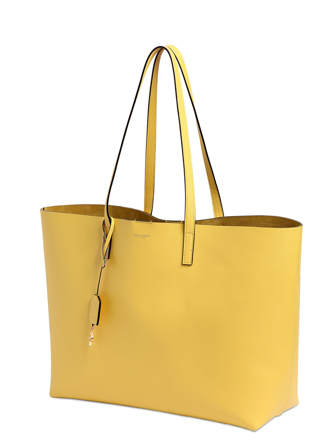 Saint laurent Soft Leather Tote Bag in Yellow | Lyst