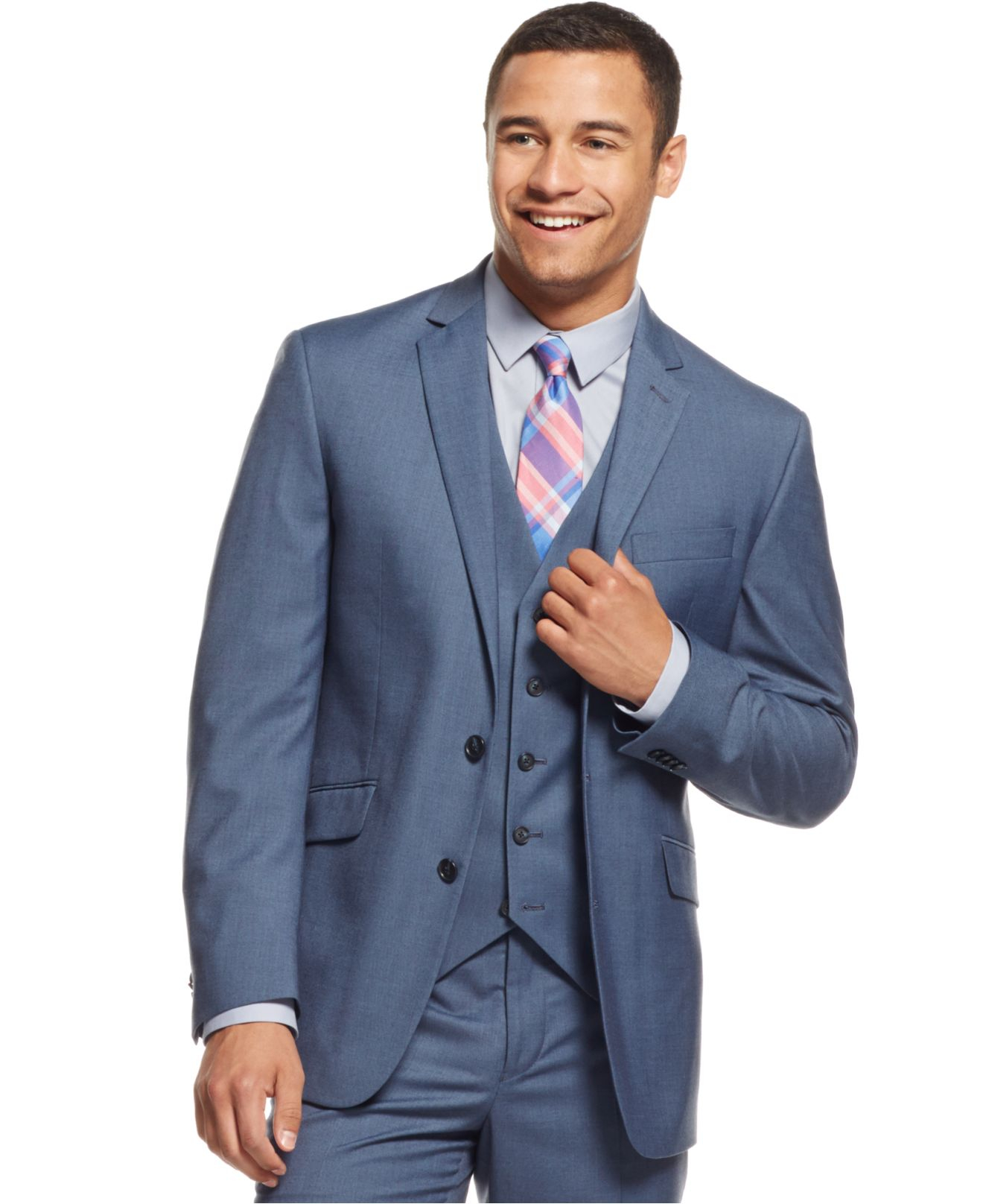 Kenneth cole reaction Light Blue Slim-Fit Vested Suit in Blue for