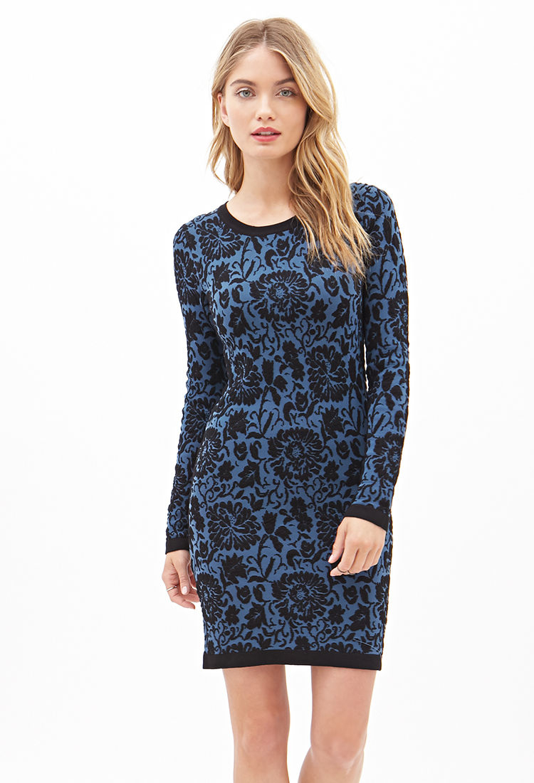 floral sweater dress