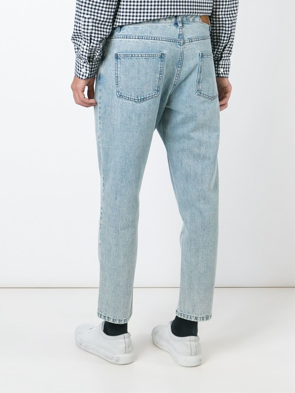 Lyst - AMI Cropped Jeans in Blue for Men