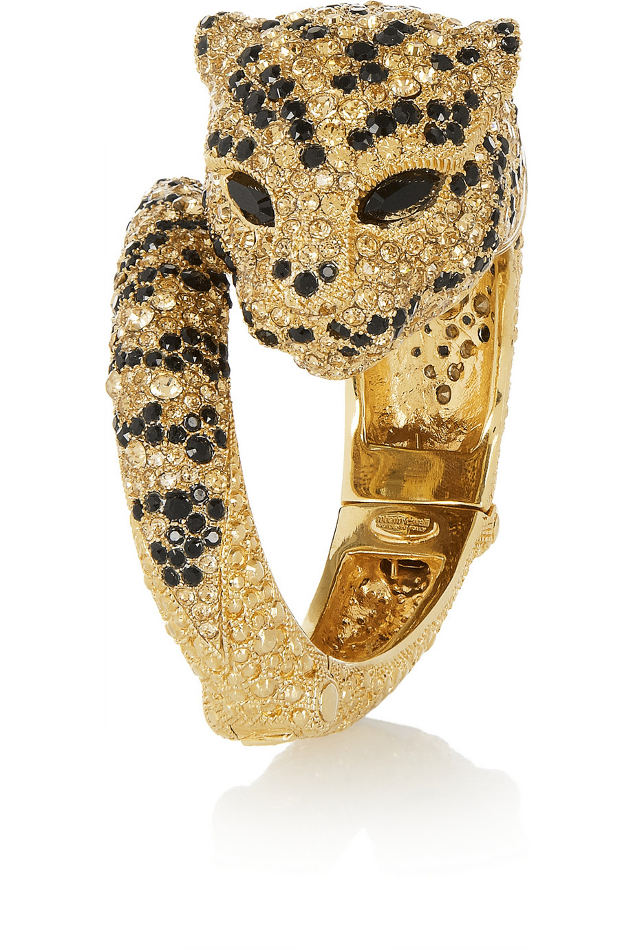 Lyst - Roberto cavalli Gold-Plated Swarovski Crystal Panther Bracelet ...