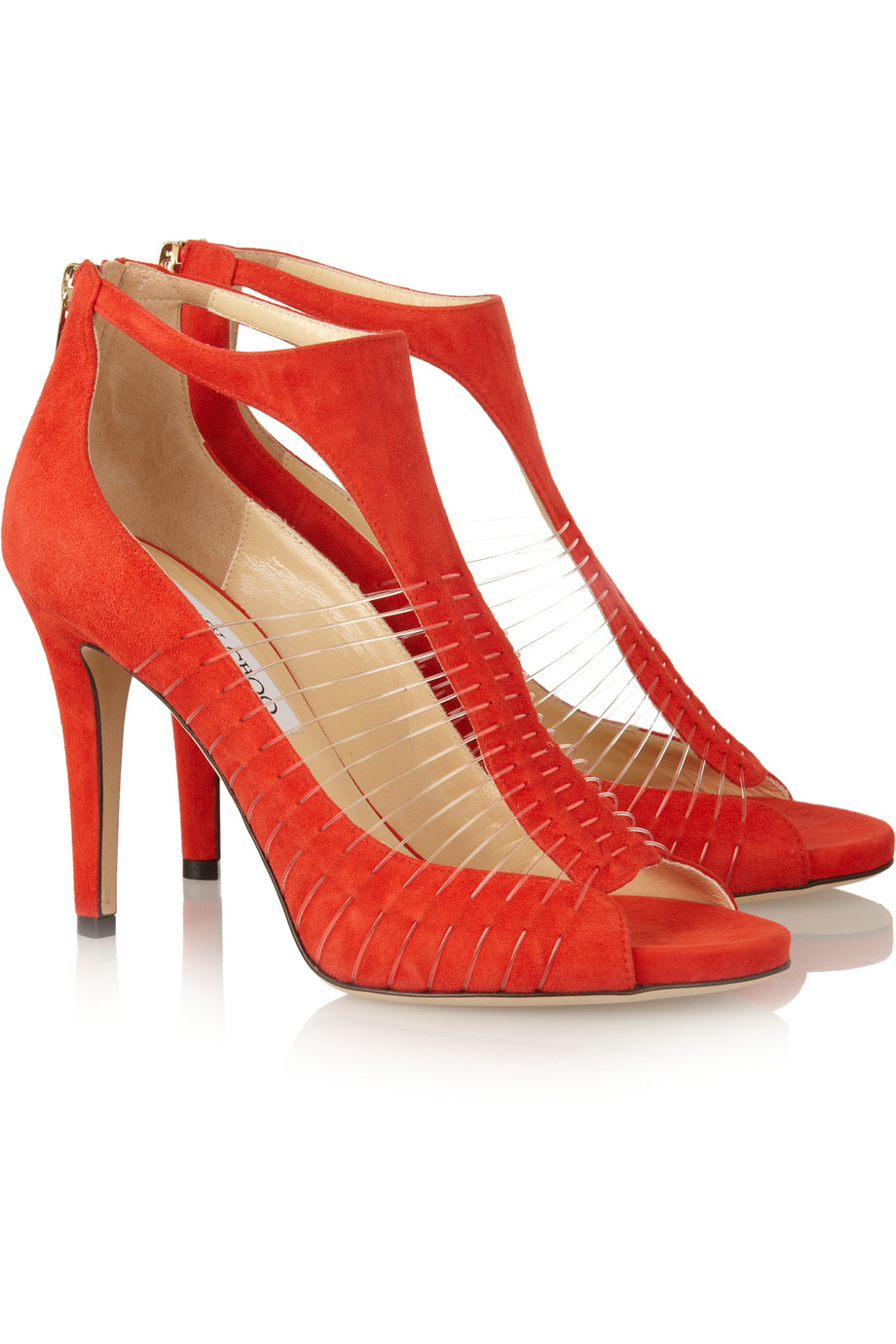 Lyst - Jimmy Choo Time Cutout Suede Sandals in Red