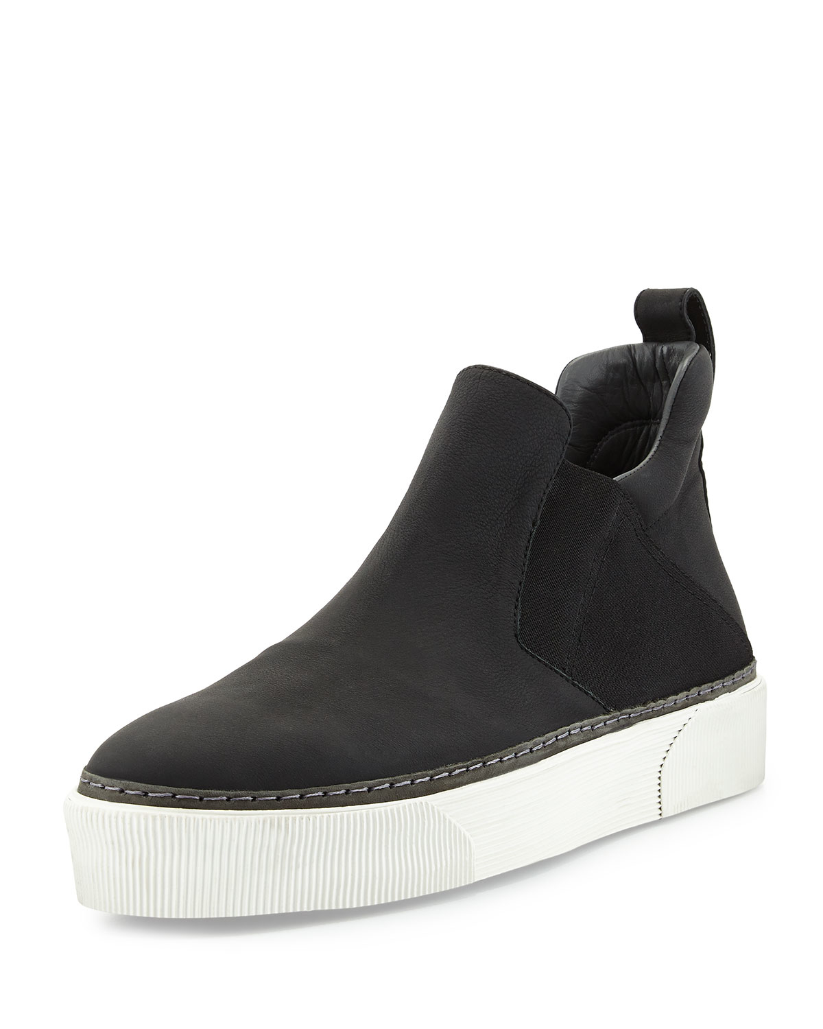 Lyst - Lanvin Leather High-top Slip-on Sneaker in Black for Men