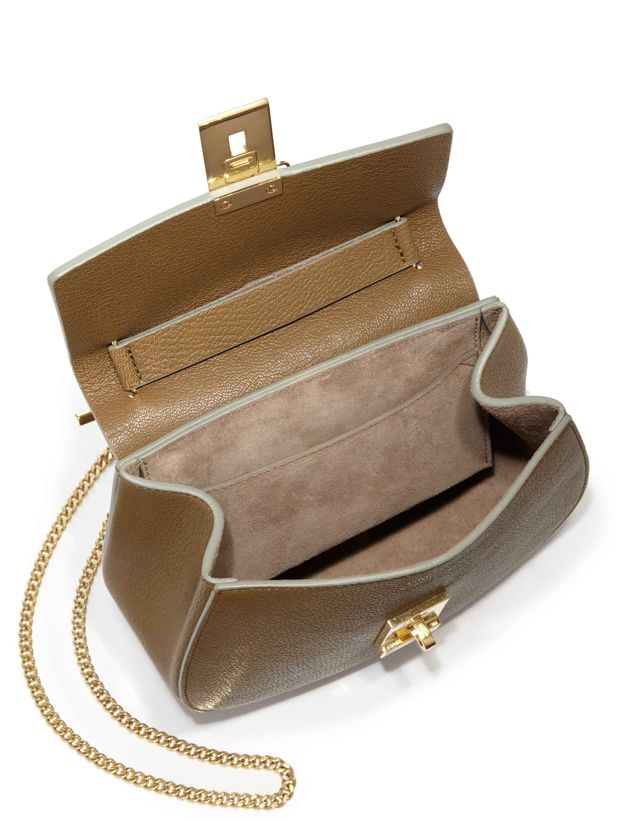 chloe satchel handbag - Chlo Drew Small Two-tone Leather Crossbody Bag in Brown | Lyst