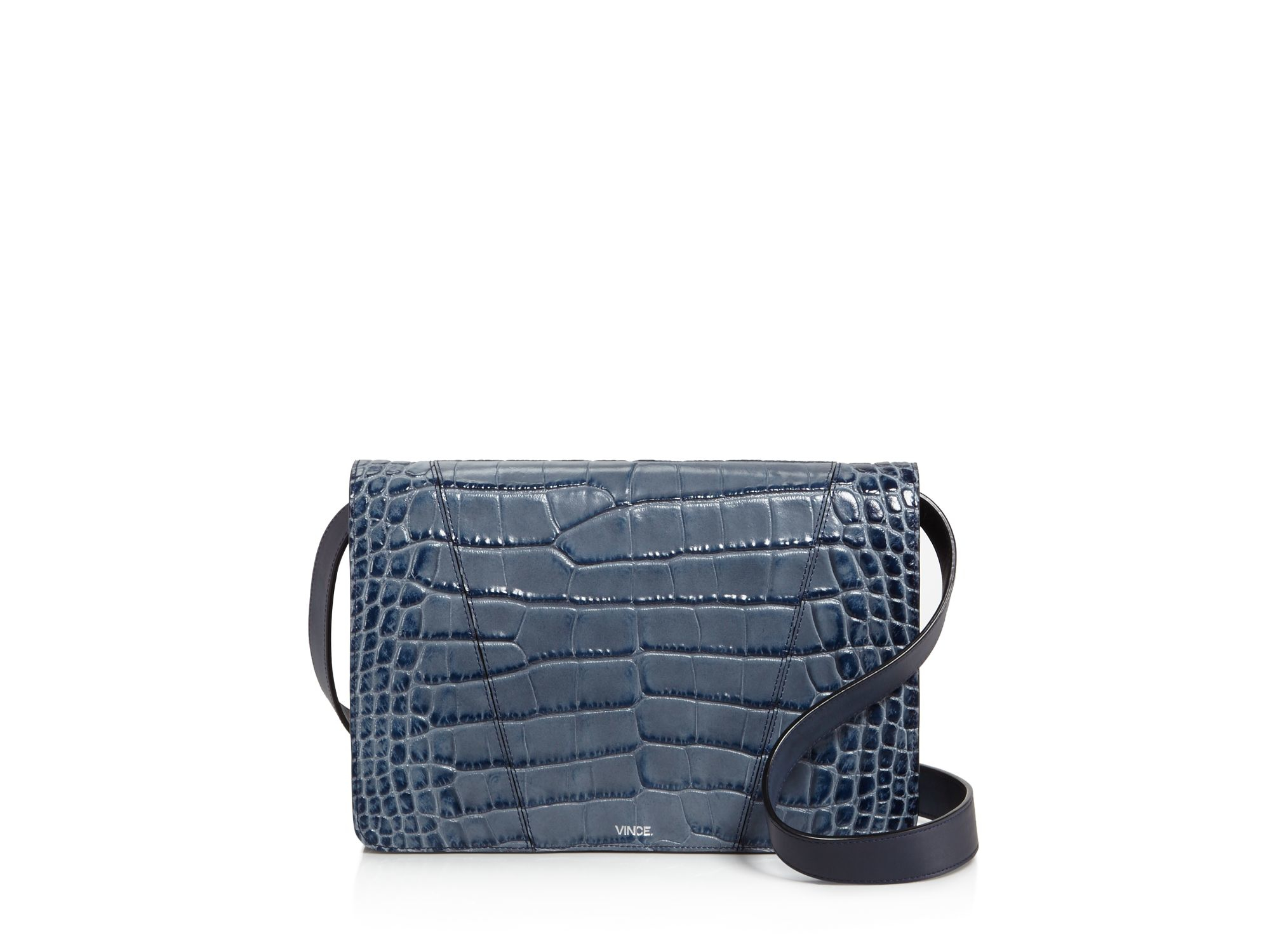 Lyst Vince Medium Croc Embossed Shoulder Bag 100 Bloomingdale S Gallery
