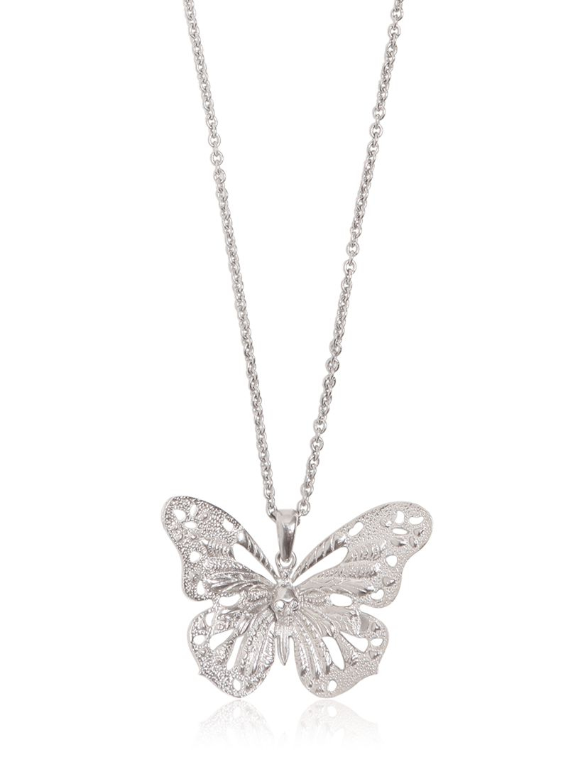Lyst - Alexander McQueen Butterfly Pendant Necklace in ...