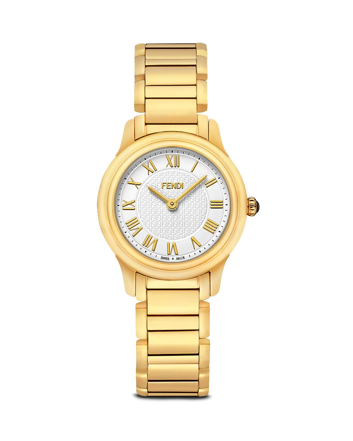 Fendi Small Yellow Gold Tone Classico Watch, 26Mm in Gold (Gold/White ...