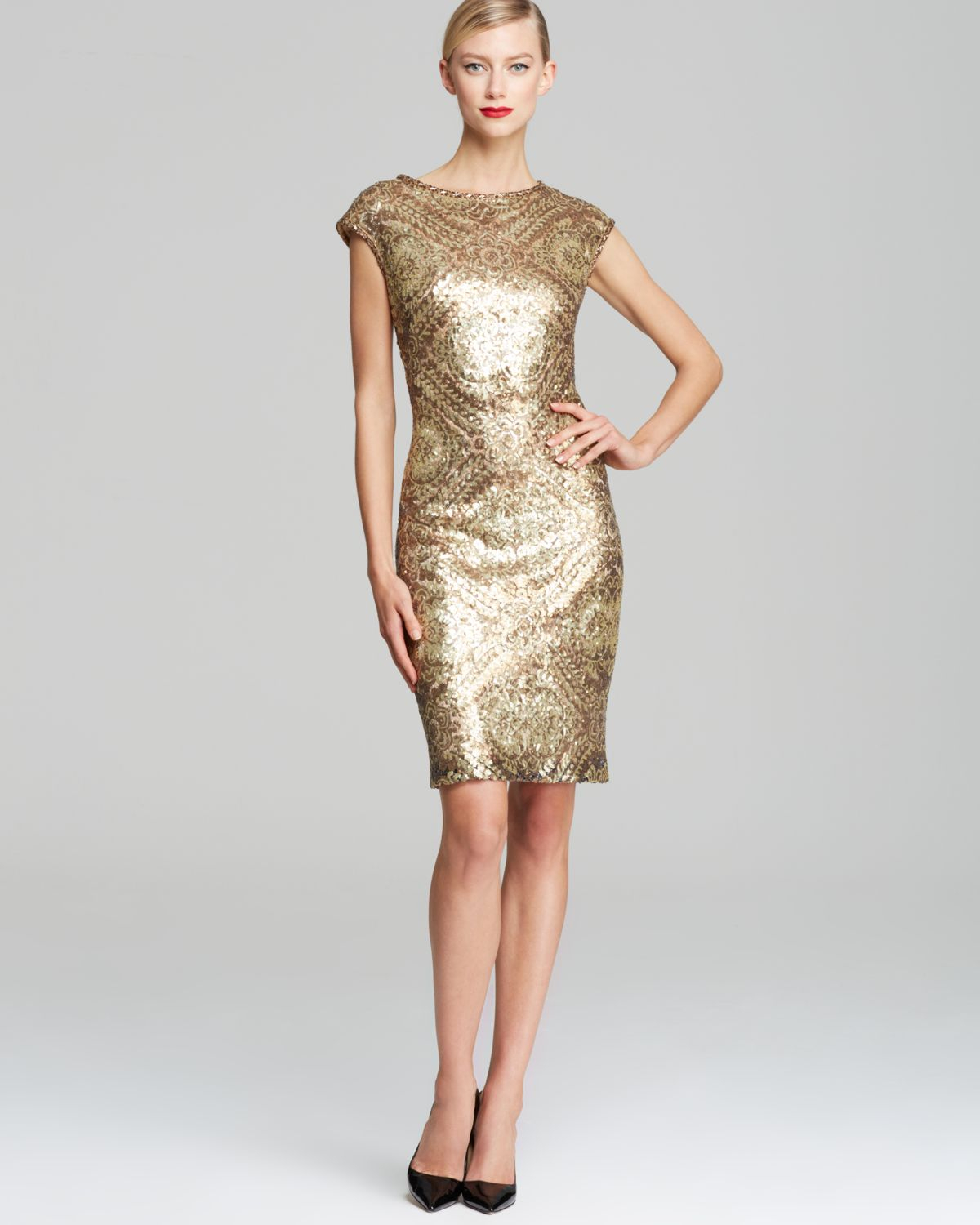 Cap Sleeve Sequin Dress