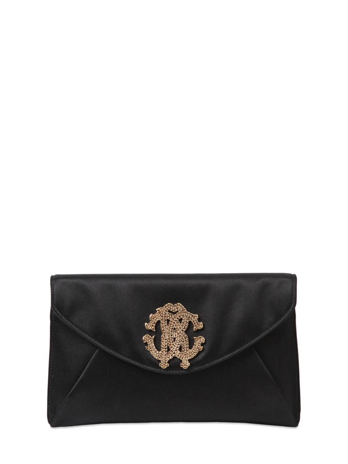 Roberto Cavalli Satin Clutch roberto cavalli silk satin clutch with logo in black lyst Roberto Cavalli Satin Clutch roberto cavalli silk satin clutch with logo in black lyst