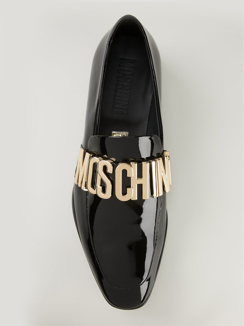 Moschino Logo Plaque Slippers in Black for Men - Lyst