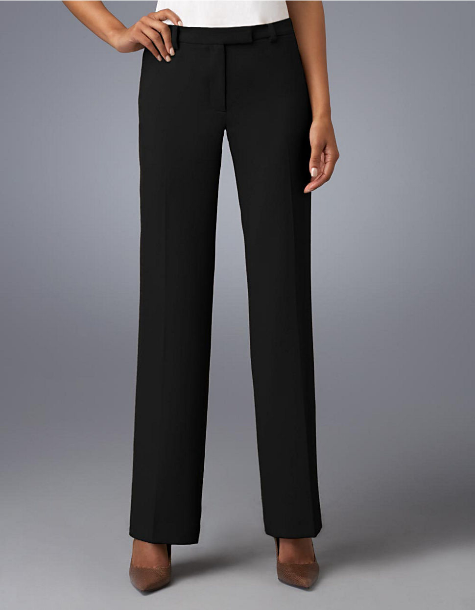 Lyst - Calvin Klein Madison Straight-leg Pants in Black