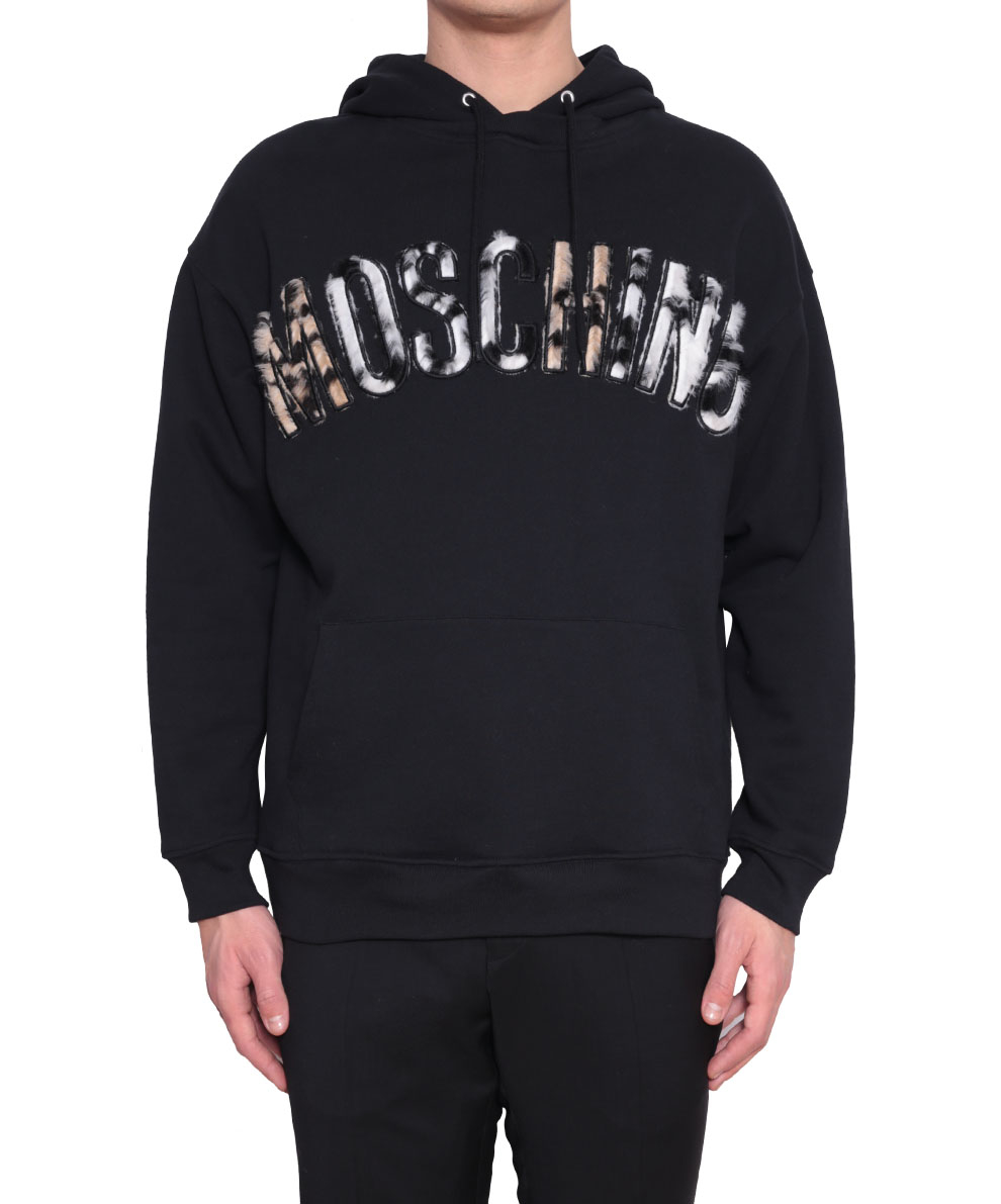 Lyst - Moschino Logo Hoodie in Black for Men