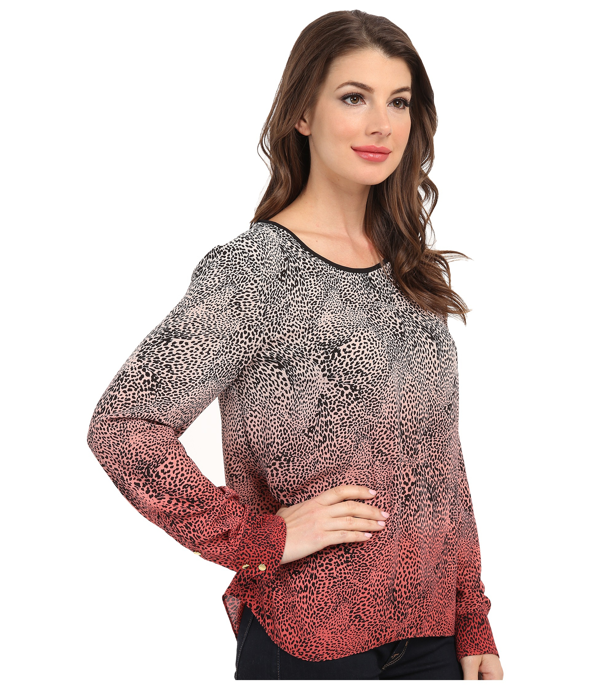 petite leopard blouse