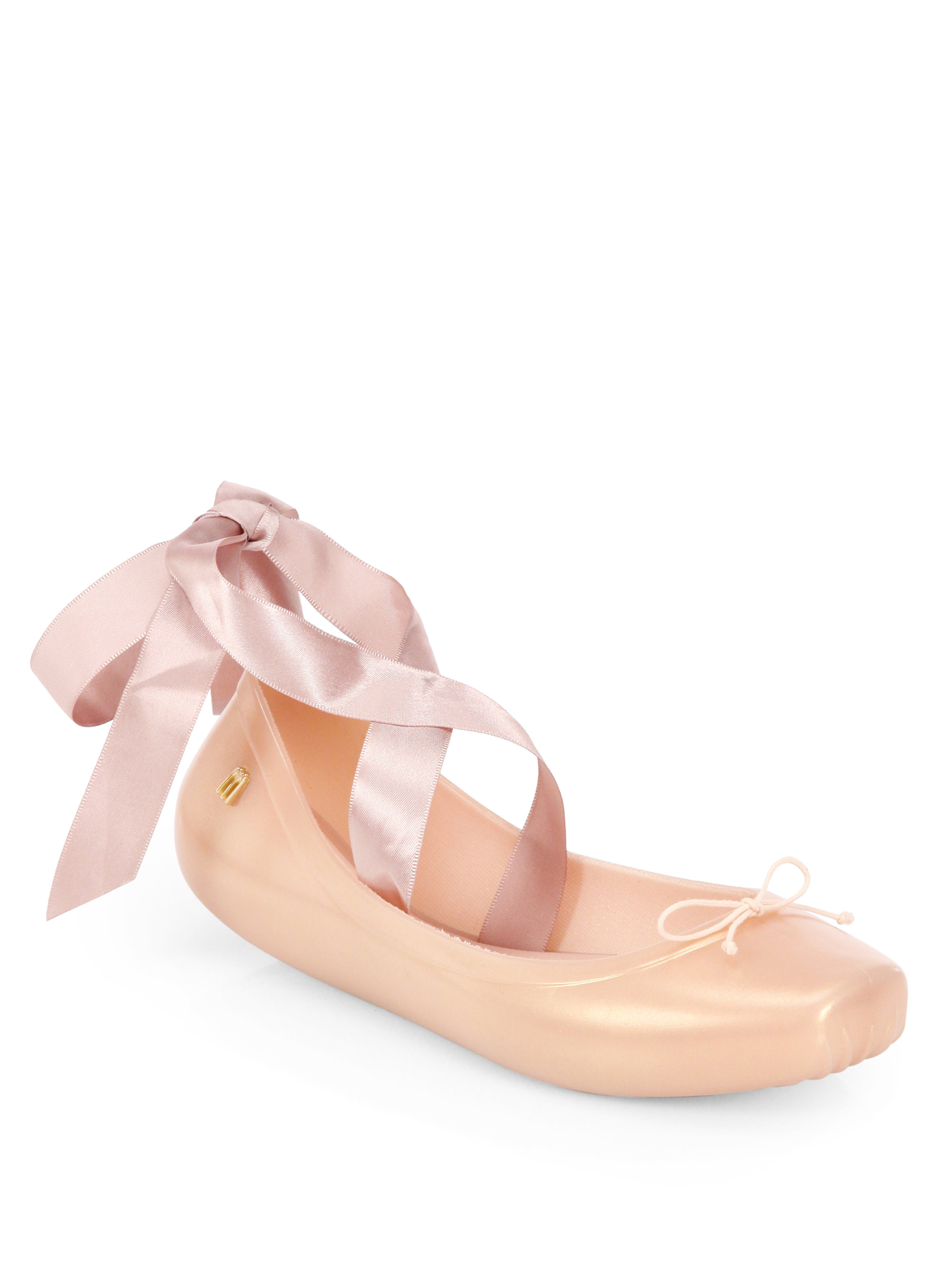 Melissa Silk Ribbon Ballet Flats In Pink Lyst 8365