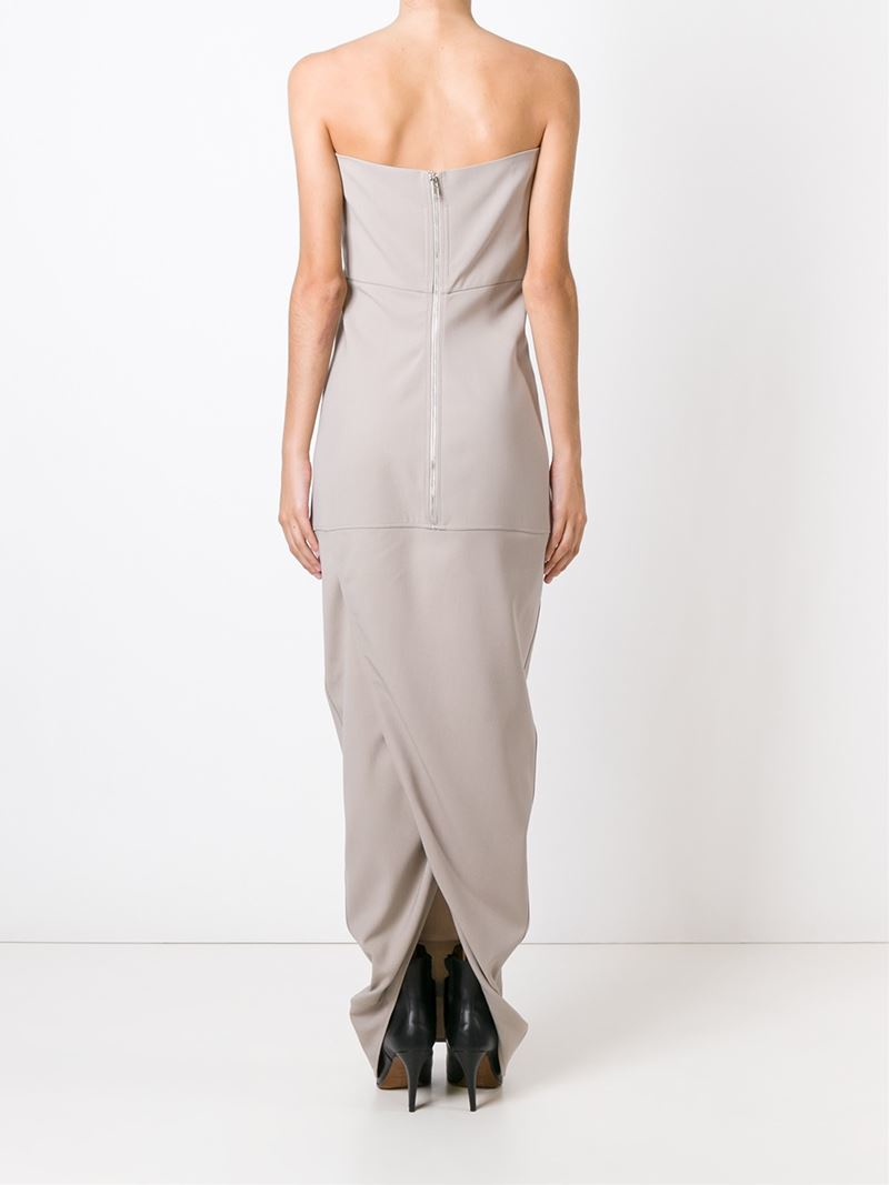 Lyst - Rick Owens Strapless Maxi Dress in Natural