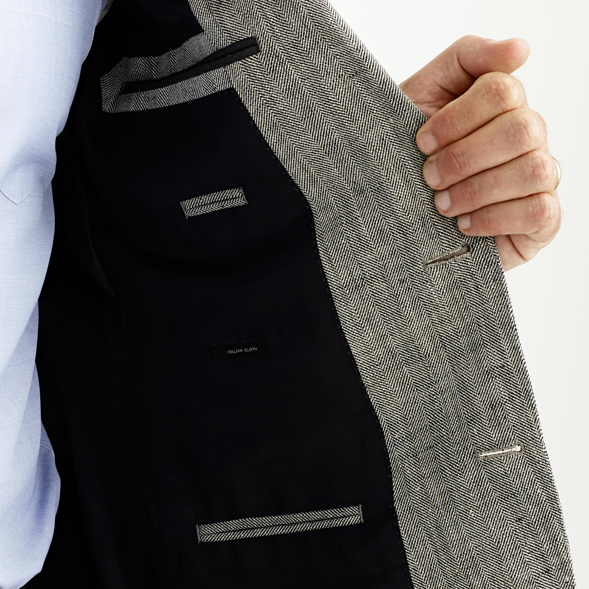 J.crew Ludlow Suit Jacket In Herringbone Italian Linensilk in Gray for