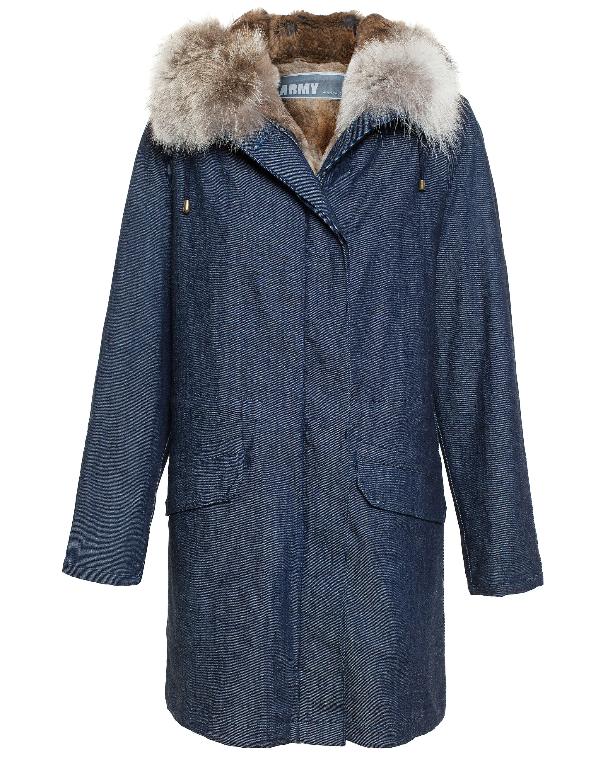 Fox Trim Rabbit Fur Lined Leather Maxi Coat The Vault Looklive Gallery